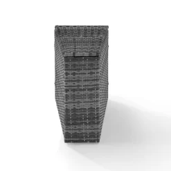 Catalina Outdoor Wicker Arm Table - Gray - Crosley