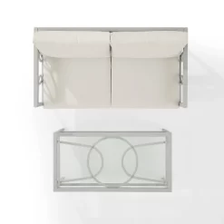 Ashford 2pc Outdoor Metal Conversation Set - Cream - Crosley -Outdoor Garden GUEST b7aac49c bf71 4b26 93dd ee8189cffcae