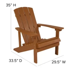 Flash Furniture 2 Pack Charlestown All-Weather Poly Resin Wood Adirondack Chairs With Side Table -Outdoor Garden GUEST b8667026 89dc 47f5 a513 e0e8b7c23da0