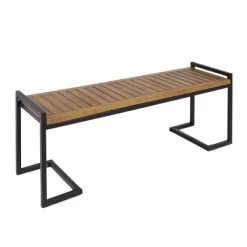 Hopkins Acacia & Iron Bench - Christopher Knight Home -Outdoor Garden GUEST b8692347 fe69 4002 8299 e72acb2ab5b5