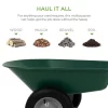 Best Choice Products Dual-Wheel Home Wheelbarrow Yard Garden Cart For Lawn, Construction - Green