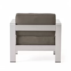 Cape Coral 5pc Aluminum And MGO Seating Set With Fire Table Khaki/Light Gray - Christopher Knight Home -Outdoor Garden GUEST b908a776 4abb 4bd1 89db 5105e80f5498