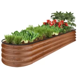 Best Choice Products 8x2x1ft Outdoor Metal Raised Oval Garden Bed, Planter Box For Vegetables, Flowers -Outdoor Garden GUEST b99e12f5 fe77 4bc6 b169 d75f9d85c6ef