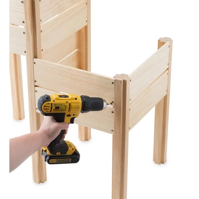 HearthSong Grow With Me Triple Garden Pine Wood Planter With Fabric Liners For Kids Gardening 8 HearthSong Grow With Me Triple Garden Pine Wood Planter With Fabric Liners For Kids Gardening - Image 8