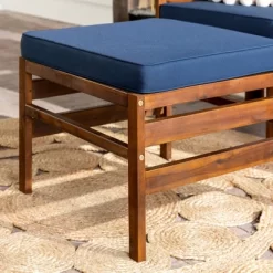 3pc Modular Acacia Wood Patio Chat Set With Cushions - Saracina Home -Outdoor Garden GUEST bac9860b 3e03 4d90 85a0 e710ace33155