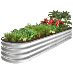 Best Choice Products 8x2x1ft Outdoor Metal Raised Oval Garden Bed, Planter Box For Vegetables, Flowers -Outdoor Garden GUEST badfa4fa 9db8 42d3 b23b 55c70a382152