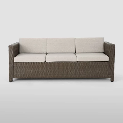 Puerta 5pc Wicker Sofa Chat Set - Brown/Ceramic Gray - Christopher Knight Home 2 Puerta 5pc Wicker Sofa Chat Set - Brown/Ceramic Gray - Christopher Knight Home - Image 2