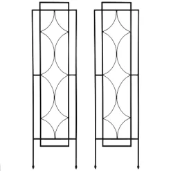 Sunnydaze Decorative Steel Metal Chic Diamonds Design Garden Trellis - Black - 2-Pack -Outdoor Garden GUEST bca51ffa d0a2 49ed 93db edbf7b69077d