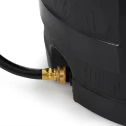 FCMP Outdoor RC45 45 Gallon Heavy Duty Outdoor Home Rain Water Catcher Barrel Container With Hose & Debris Screen, Black -Outdoor Garden GUEST bd6a12a4 e8b8 4d09 a500 e16427cfadbc