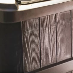 FCMP Outdoor WG4000 45 Gallon Wood Grain Outdoor Home Rain Water Catcher Barrel Flat Back Container With Spigots And Mesh Screen, Brown -Outdoor Garden GUEST be63cbdf ff02 4180 a546 08398fa3d116