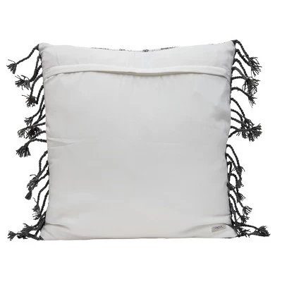 24x24 Inches Hand Woven Gray Polyester With Polyester Fill Pillow - Foreside Home & Garden 2 24x24 Inches Hand Woven Gray Polyester With Polyester Fill Pillow - Foreside Home & Garden - Image 2