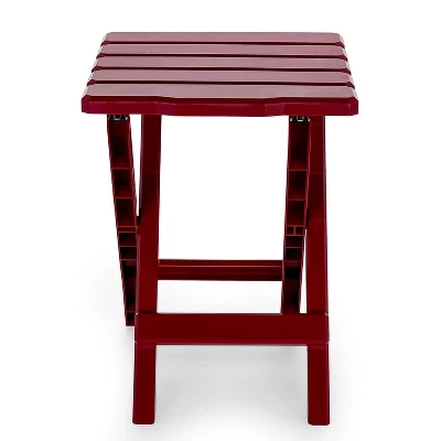 Camco 51684 Portable Indoor Outdoor Camping Picnic Beach Pool Regular Adirondack Plastic Resin Folding Side Table, Red 1 Camco 51684 Portable Indoor Outdoor Camping Picnic Beach Pool Regular Adirondack Plastic Resin Folding Side Table, Red