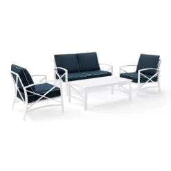 Kaplan 4pc Outdoor Conversation Set - Navy - Crosley -Outdoor Garden GUEST bf2d7ffb 3d42 444d acb2 f4fb9c034306