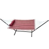 12' Steel Hammock Stand With Quilted Fabric Hammock With Matching Pillow - Red/Brown - Algoma
