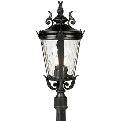 John Timberland Casa Marseille Vintage Outdoor Post Light Textured Black With Flat Base Pole 99 3/4" Clear Hammered Glass For Exterior Barn Deck House 1 John Timberland Casa Marseille Vintage Outdoor Post Light Textured Black With Flat Base Pole 99 3/4" Clear Hammered Glass For Exterior Barn Deck House