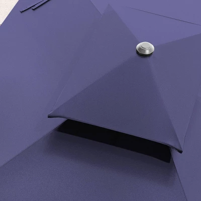 Crestlive Products 9'x5' Rectangular Tilting Double Top Patio Aluminum Market Umbrella Navy Blue 6 Crestlive Products 9'x5' Rectangular Tilting Double Top Patio Aluminum Market Umbrella Navy Blue - Image 6