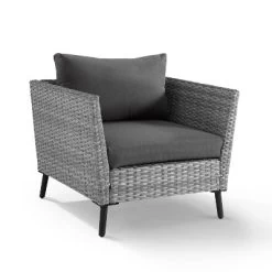 Richland 2pk Outdoor Wicker Armchairs - Charcoal - Crosley -Outdoor Garden GUEST c126afd9 dd58 4e3e 9884 1fdccc060a5e
