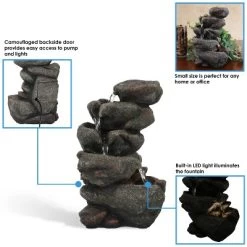 Sunnydaze Decor Sunnydaze Indoor Office Entryway Tabletop Serene Rocky Falls Water Fountain Feature With LED Light - 10" 16 Sunnydaze Decor Sunnydaze Indoor Office Entryway Tabletop Serene Rocky Falls Water Fountain Feature With LED Light - 10" -Outdoor Garden GUEST c153450b 22ef 45f2 9e48 2f333078a222