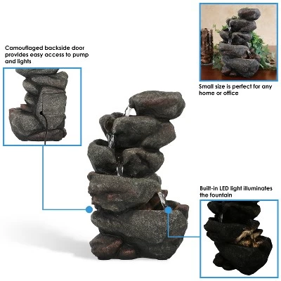 Sunnydaze Decor Sunnydaze Indoor Office Entryway Tabletop Serene Rocky Falls Water Fountain Feature With LED Light - 10" 8 Sunnydaze Decor Sunnydaze Indoor Office Entryway Tabletop Serene Rocky Falls Water Fountain Feature With LED Light - 10" - Image 8