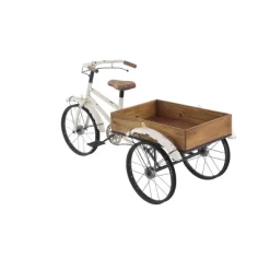 48" Wide Planter Rustic Iron Bicycle Inspired Flower Cart Brown - Olivia & May -Outdoor Garden GUEST c1e3b551 29a5 43d9 8aac 711647937972