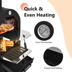 Costway Outdoor Pizza Oven Wood Fire Pizza Maker Grill W/ Pizza Stone & Waterproof Cover -Outdoor Garden GUEST c2a2ec5e 154f 4128 ac10 fed166c1f0f4