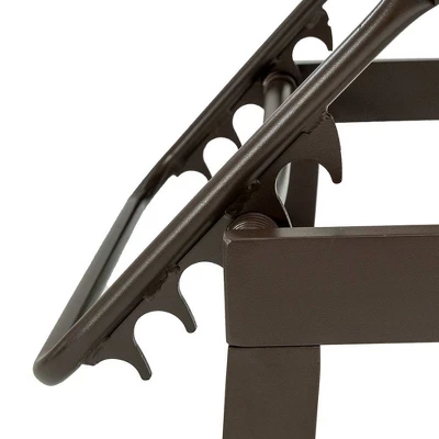 3pc Outdoor Five Position Adjustable Curved Aluminum Lounge Set Brown - Crestlive Products 6 3pc Outdoor Five Position Adjustable Curved Aluminum Lounge Set Brown - Crestlive Products - Image 6