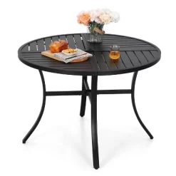 5pc Outdoor Dining Set With Metal Slat Round Table With Umbrella Hole - Captiva Designs -Outdoor Garden GUEST c3d4021d e4c8 44ff 8130 64c4fafcfa0d
