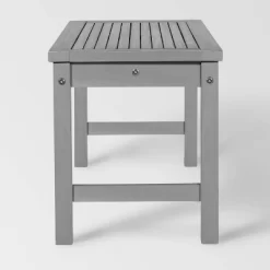Ravenscroft Modern Boho Acacia Wood Slat Top Outdoor Dining Bench - Gray Wash - Saracina Home -Outdoor Garden GUEST c4b70868 1e98 4315 bb2c ee5108b830db