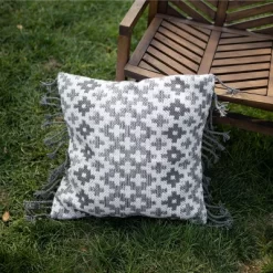 24x24 Inches Hand Woven Gray Polyester With Polyester Fill Pillow - Foreside Home & Garden 9 24x24 Inches Hand Woven Gray Polyester With Polyester Fill Pillow - Foreside Home & Garden -Outdoor Garden GUEST c4d57b32 3f3e 4227 b846 efadff718049