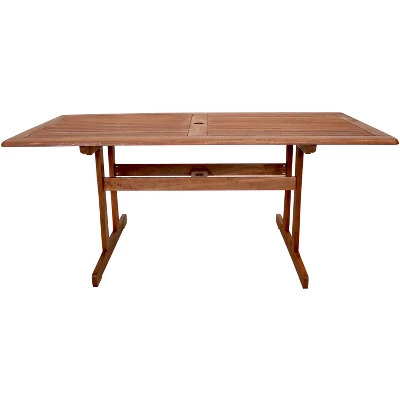 Sunnydaze Decor Sunnydaze Outdoor Meranti Wood With Teak Oil Finish Family Rectangular Patio Dining Table - 6' - Brown 6 Sunnydaze Decor Sunnydaze Outdoor Meranti Wood With Teak Oil Finish Family Rectangular Patio Dining Table - 6' - Brown - Image 6