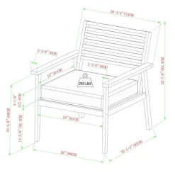 Saracina Home Mid-Century Modern Slatted Outdoor Acacia Arm Chair -Outdoor Garden GUEST c5373106 fe50 4bc9 a5c2 413de41b73ee