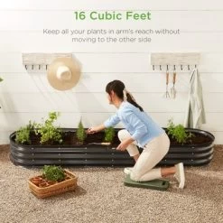 Best Choice Products 8x2x1ft Outdoor Metal Raised Oval Garden Bed, Planter Box For Vegetables, Flowers -Outdoor Garden GUEST c5a9193e ea3f 4b13 98a8 91850f9366ad