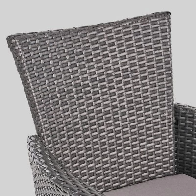 Bennett 7pc Acacia Wood And Wicker Dining Set - Christopher Knight Home 4 Bennett 7pc Acacia Wood And Wicker Dining Set - Christopher Knight Home - Image 4