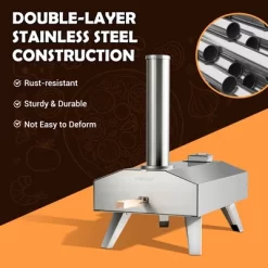 Costway Wood Pellet Pizza Oven Pizza Maker Portable Outdoor Pizza Stone W/ Foldable Leg -Outdoor Garden GUEST c5ed49e4 17a2 4623 ab46 d4f80c70a6ec