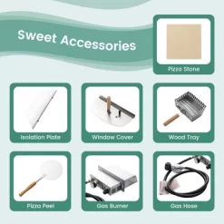 Costway 12" Multi-Fuel Pizza Oven Propane & Wood Fired Pizza Maker Portable -Outdoor Garden GUEST c6d5eb41 7a53 43a4 9c04 93d6be954f15