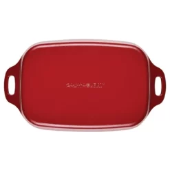 Rachael Ray Premium RUST-RESISTANT Cast Iron Roasting Pan 9"x13" Red -Outdoor Garden GUEST c6f92b53 b34b 4c3f 9b6f 4e4623792c79