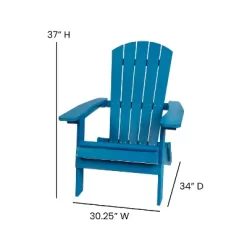 Merrick Lane Set Of Two Folding Adirondack Patio Chairs With Matching Outdoor Side Table -Outdoor Garden GUEST c7262ad1 dc7c 44c0 bffb 4762cbf9ac1a