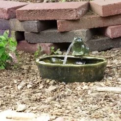 Sunnydaze Decor Sunnydaze Outdoor Solar Powered Ceramic Spitting Frog Water Fountain With Submersible Pump - 7" - Green -Outdoor Garden GUEST c88adac4 ff9e 416e 9919 269ec305d06c