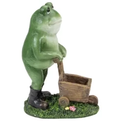 Northlight 11.5" Green Frog Pushing Wheelbarrow Outdoor Garden Statue -Outdoor Garden GUEST c8a12a66 f036 4bb4 b9aa 7288da4ce01b