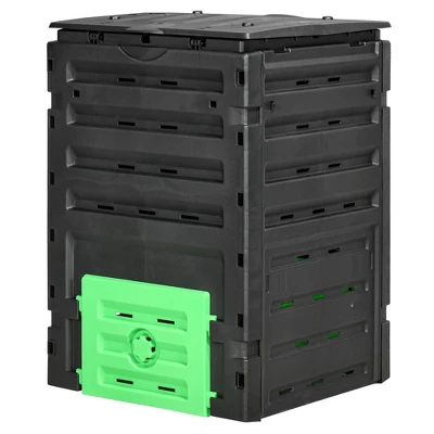 Outsunny 120 Gallon Compost Bin, Large Composter With 80 Vents And 2 Sliding Doors, Lightweight & Sturdy 3 Outsunny 120 Gallon Compost Bin, Large Composter With 80 Vents And 2 Sliding Doors, Lightweight & Sturdy - Image 3