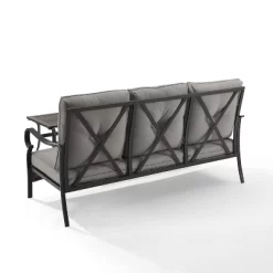 2pc Dahlia Outdoor Steel Conversation Set Taupe/Matte Black - Crosley -Outdoor Garden GUEST cb42f280 6b0c 40d5 b32a 010ff09f9ca1