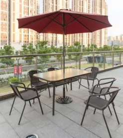 Gardenised Outdoor Patio Cast Iron Umbrella Base Holder Stand -Outdoor Garden GUEST cb950cbe 3b4c 47cb 99b1 cd2ccd4fa06e