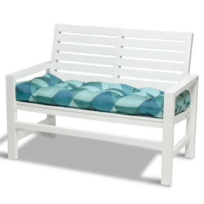 Duck Covers Water-Resistant Indoor/Outdoor Bench Cushion Blue Lagoon Geo - Classic Accessories 3 Duck Covers Water-Resistant Indoor/Outdoor Bench Cushion Blue Lagoon Geo - Classic Accessories - Image 3