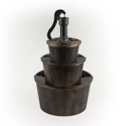 40" Three Tier Pump And Barrels Fountain Brown - Alpine Corporation -Outdoor Garden GUEST cd29487a ace8 41f2 8a78 8ac8ec943bd3