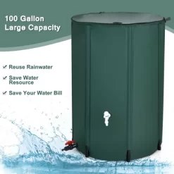 Costway 100 Gallon Portable Rain Barrel Water Collector Collapsible Tank W/Spigot Filter -Outdoor Garden GUEST cd7a7c00 a9b2 456c b0d4 b9fb72f29342