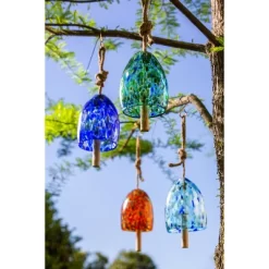 Evergreen Art Glass Speckle Turquoise Bell Chime -Outdoor Garden GUEST cdfd4b1c 6d9e 4c22 a71c 13a903a1c71b