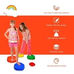 Costway 5pcs Kids Balance Stepping Stones Indoor & Outdoor Coordination & Balance Toy 14 Costway 5pcs Kids Balance Stepping Stones Indoor & Outdoor Coordination & Balance Toy -Outdoor Garden GUEST cfda2363 2cd2 42a7 bc5c 2548ec8dd96a