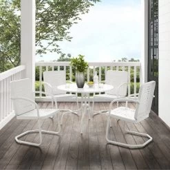 Bates 5pc Outdoor Dining Set - White - Crosley -Outdoor Garden GUEST d113868d d06c 4dfc b7e7 4793d8f7c631