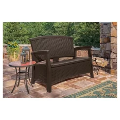 Suncast ELEMENTS Resin Patio Storage Loveseat - Java -Outdoor Garden GUEST d192ff55 94bb 49e8 b401 b6c4f4d53c76