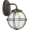 Minka Lavery Mid Century Modern Outdoor Wall Light Fixture Black 10 1/4" Round Glass Shade For Post Exterior Deck Porch Yard Patio